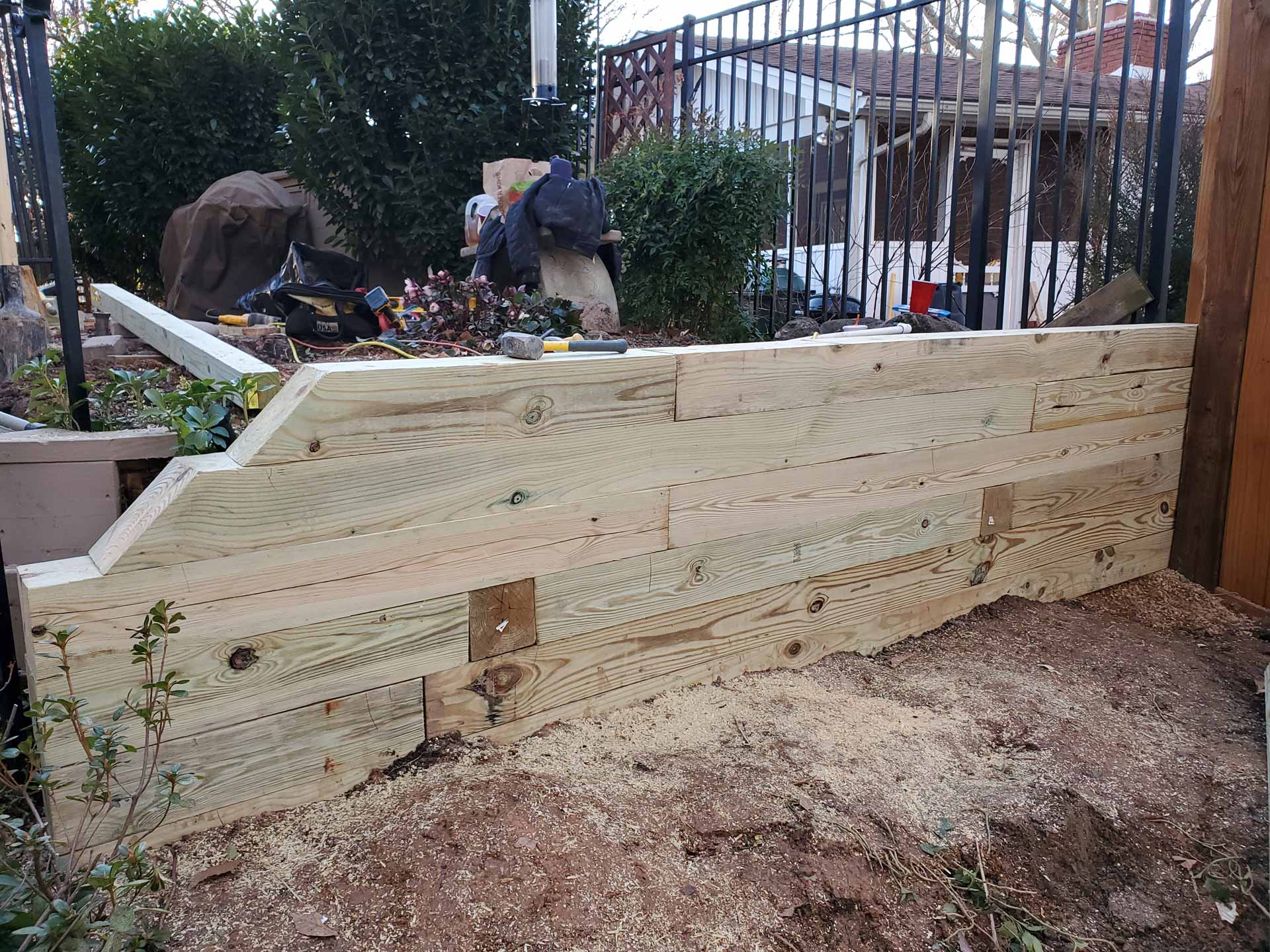 Retaining wall built by Emperor Fence LLC