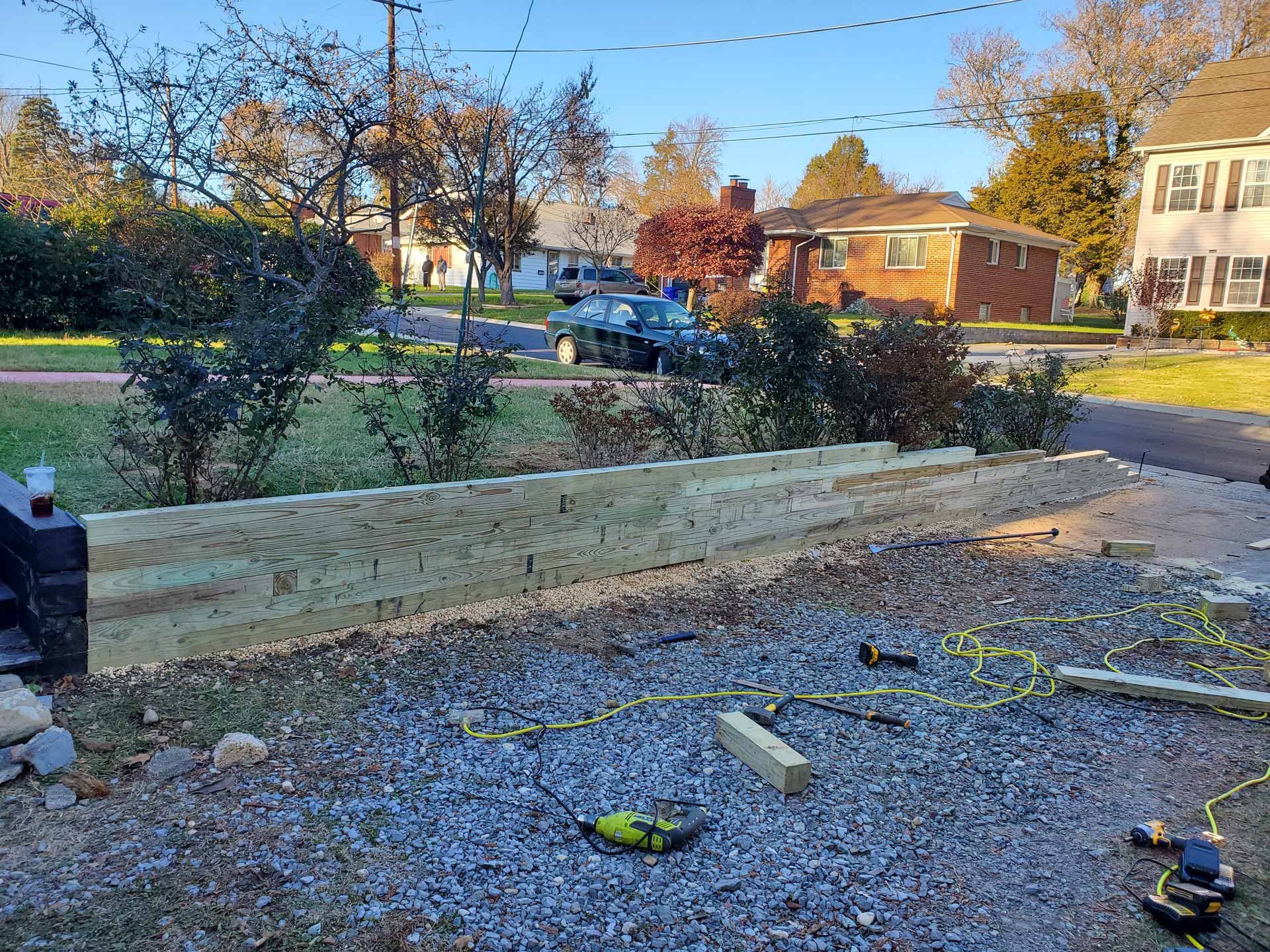 Retaining wall built by Emperor Fence LLC